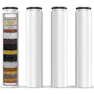 AWO 4 PACK Replacement Shower Head Filter Cartridge Compatible with Cobbe Handheld Showerhead,Multi Stage Shower Filtration Systems for Hard Water Reduces Chlorine,Fluoride and Harmful Substance