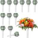 12 Pcs Flower Bouquet Holders, Wedding Bridal Bouquet Handle Holders, Round Foam Top, Lightweight Design, Ideal for Artificial Flowers, Floral Arrangements