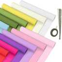 12 Rolls Crepe Paper Rolls 12 Colors Wide Crepe Paper Streamer Assorted Streamers with Floral Stem Wire and Green Floral Tapes for Birthday Party Ornament(Mixed Colors,8 feet x 10 Inch)
