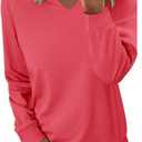 StunShow Women Sweatshirts Long Sleeve Shirts V Neck Casual Cute Loose Fit Lightweight Pullover Tops (L)