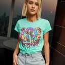 100 Day Brighter Shirt Women Teacher School T-Shirt 100 Days School Teacher Tee Tops (Blue, L)