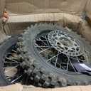 80/100-12 3.00-12 Tire Tube,12" Rear 12mm Axle Rim Wheel With Brake Rotor and 428 41T Sprocket For Apollo SSR 50cc 125cc XR CRF Dirt Pit Bike, 2 Pack