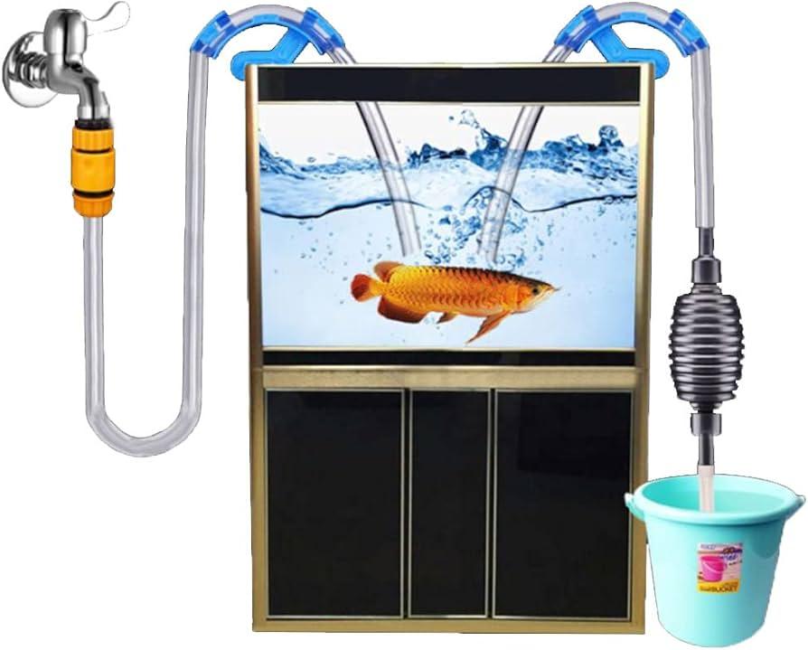 Complete Aquarium Water Change Set, Aqua In-Out Simple Fast Water Change System with 5m Soft Tube and Universal Tap Connection, BPA Free, Safe for Animals