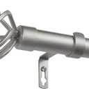 EXCLUSIVE HOME Torch 1" Curtain Rod and Finial Set, Matte Silver, Adjustable 84"-160"