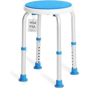 Adjustable Shower Chair for Inside Shower, HSA/FSA Eligible Round Shower Stool for Inside Bathtub, Tool-Free Shower Seat for Elderly/Senior/Disabled/Pregnant