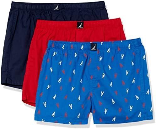 Nautica mens Cotton Woven 3 Pack Boxer M