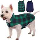 Kuoser Reversible Dog Jacket, Warm Winter Coat, Windproof Dog Clothes, Puppy Cold Weather Coat, Green S (Small (Chest Girth: 13.8-17.3''))