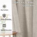 Lecloud Valance for Window 12 Inch Length, Light Filtering Faux Linen Textured Kitchen Curtains, Airy Short Drapes with Rod Pockets for Bathroom Basement Farmhouse, 60" W x 12" L 1 Panel, Linen Color