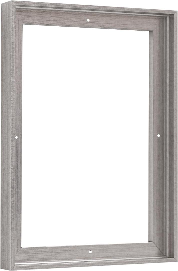 Pixy Canvas Floater Frame 8x12 for 3/4 (0.75) inch Deep Canvas Paintings/Canvas Prints/Wood Canvas Panels/Wall Art/Wall Decor/Home Decor/Artwork (Antique Silver, 8 x 12 inch, Portrait)