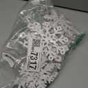 OuMuaMua 12 Set Winter Christmas Centerpiece Table Decorations - 24pcs Wooden Snowflakes Decor 3D White Snowflake Tabletop Decor for Xmas Holiday Tiered Tray Desk Winter Farmhouse Home Decor