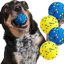 Kimee Dog Balls Tennis Ball Toys Dog Toys for Aggressive Chewers Durable Teething Chew Toys Water Toy Fetch Ball for Large Medium Small Dog and Puppies (4 Balls)
