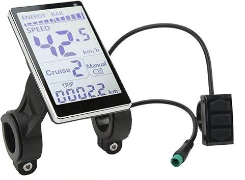 Electric LCD Display Screen, 5 Pin 24V 36V 48V 60V Universal Waterproof Electric LCD Display Control Panel for 31.8 22.2mm Electric Bikes