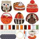 Mindsoft 6 Pcs Christmas Punch Needle Coaster Kit for Adult Beginner Xmas Tree Snowman Punch Needle Embroidery Kit with 6 Patterns Yarn Tool Felt Embroidery Hoop Instruction for DIY Craft Supplies