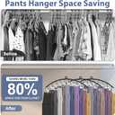3 Pack Skirt Pants Hangers with Clips, Legging Organizer for Closet Hanging with 10 Clips Holds 30 Leggings/Shorts/Jeans/Skirts Pants Hangers Space Saving Closet Organizers and Storage, Black