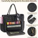 Large Bible Bag with Bible Cover for Women, Church Tote Bag with Shoulder Strap, Waterproof Bible Study Supplies, Bible Accessories for Christian Gift, Quilted Tote Bag for Men/Women, Black