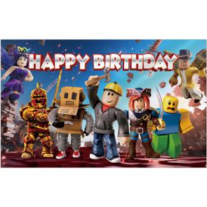 1Pc Roblo-x Party Decoration Banner Photography Background for Birthday Party Photo Booth Props (4.16X2.3 Ft)