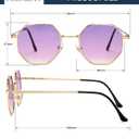 PORADAY Square Sunglasses for Women Men Retro Octagon Metal Sun Glasses Vintage Polygon Shades