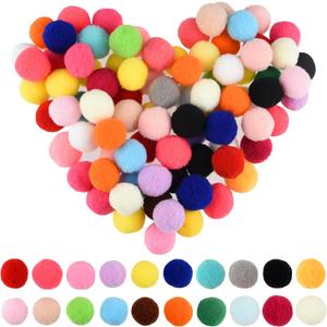 ANPUNAT 200 Pcs Craft Pom Poms 1 Inch Felt Balls DIY Art Creative Crafts Projects and Decoration(Multicolor)