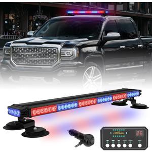 XRIDONSEN 28.4" 80 LED Roof Top Police Lights Red Blue Police Light Bar Emergency Strobe Warning Flashing Safety Double Side Traffic Advisor Lights Magnetic Mount for Law Enforcement Vehicles Trucks