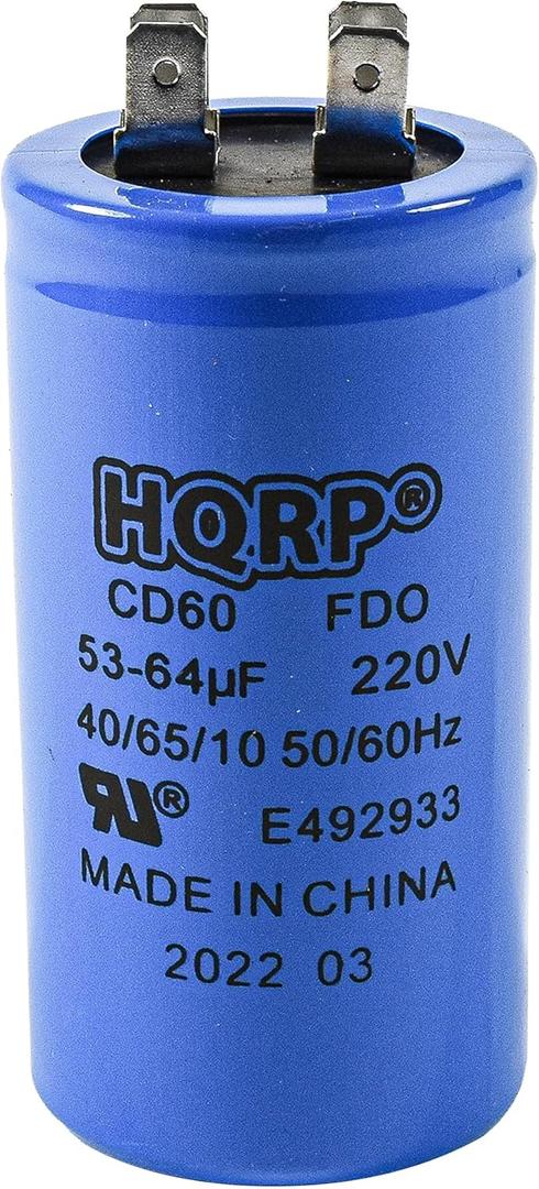 HQRP Start Capacitor Replacement for LiftMaster 30B363 30B532 30B532-1 Sears Craftsman, Chamberlain, Master Mechanic 1/2 Hp Garage Door Opener 53-64MFD 53-64uf 220V CD60