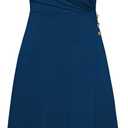 GRACE KARIN 2025 Women's Notch Lapel Ruched Wrap V Neck Business Work Dress Sleeveless A Line Midi Dress L