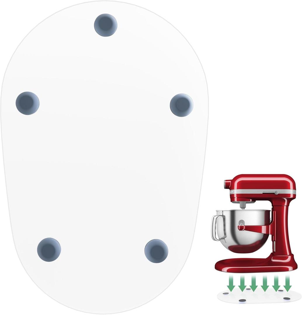 Mixer Slider Mat Compatible with KitchenAid 5-8 Quart Bowl-Lift Stand Mixer, Sliding Tray Accessories for 5-8 Qt Bowl Lift Stand Mixer, Clear