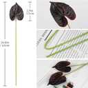 8PCS Burgundy Faux Anthurium Flowers 24.8’’ Real Touch Flowers Long Stem Artificial Anthurium for Vase Table Centerpiece Home Wedding Party Garden Spring Decoration(Burgundy)