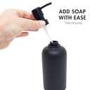 Matte Black Soap Dispenser Set with Tray, 2 Pack 15oz Round Rustproof Liquid Hand Dish Soap Dispensers with Tray for Kitchen Sink, Countertop, and Bathroom