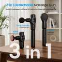 NAPRE 3-in-1 Detachable Massage Gun with Heat,Mini Massage Gun Deep Tissue with Extension Handle,Portable Handheld Percussion Muscle Massager for Back/Neck/Body,Small & Quiet,5 Heads,Mothers Day Gifts