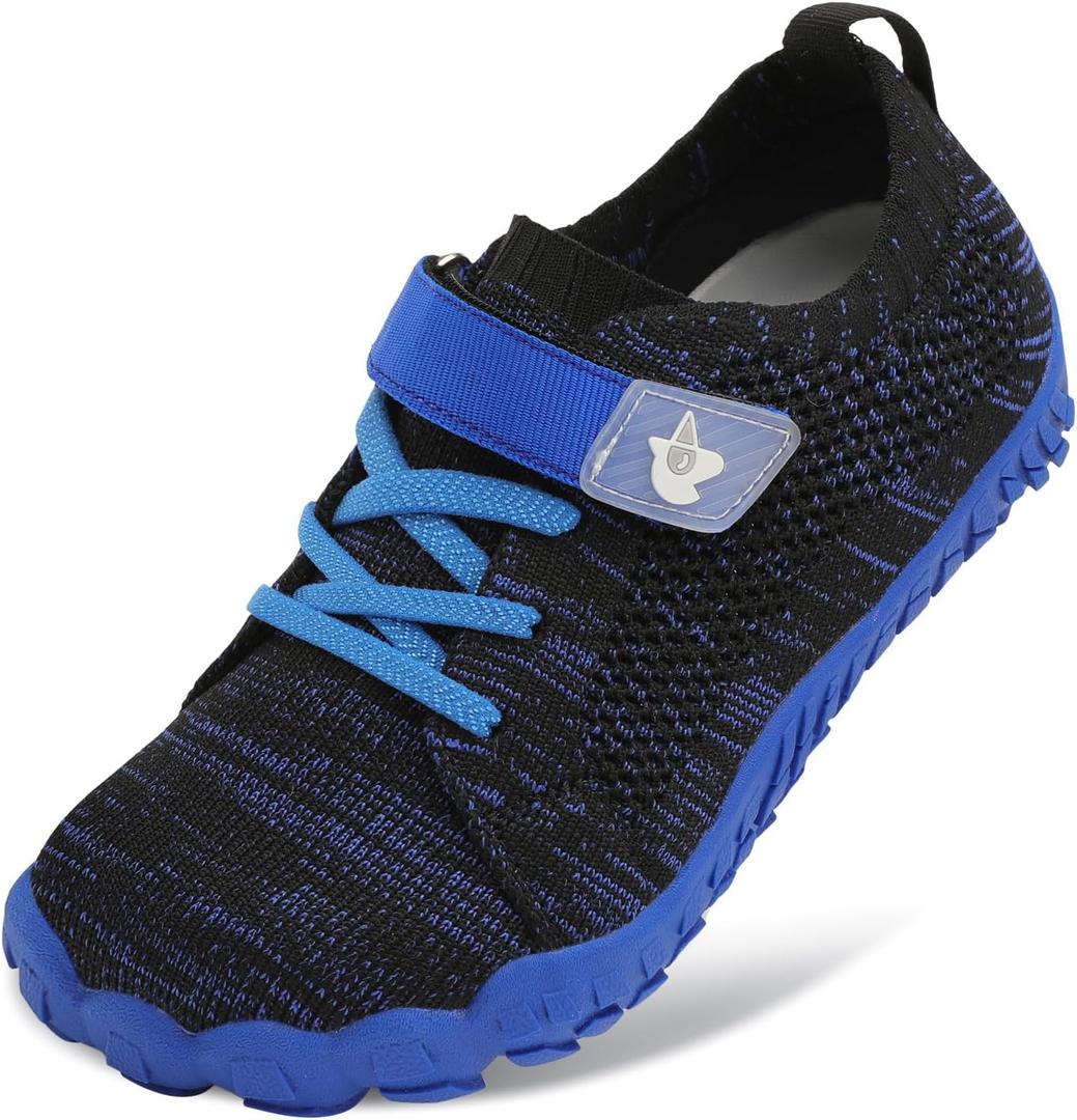 LeIsfIt Kids Girls Boys Shoes Wide Barefoot Shoes Kids Anti-Slip Sneakers Lightweight Hiking Sneakers for Kid (Blue,  3 Big Kid)