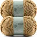 Chunky Chenille Yarn Velvet Soft Super Bulky Size 6 for Crocheting Knitting, Baby Blanket Yarn, 100g 71 Yds per Skein, Easy to Use for Scarves, Amigurumi, Crafts (2, Khaki)