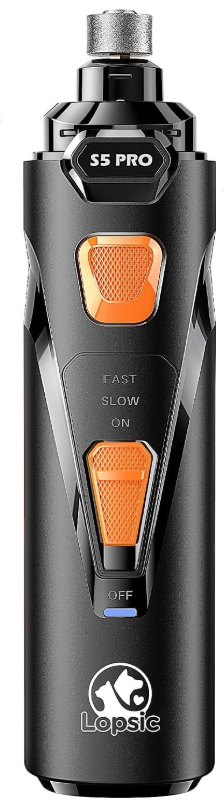 Dog Nail Grinder with 2 LED Lights Powerful 2 Speeds Super Quiet Dog Nail Trimmers with 3 Grinding Wheels Rechargeable Pet Dog Nail Clippers for Large Medium Puppy Dogs Dog Nail File Cat Nail Clipper (Black)