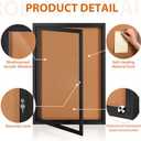 SWANCROWN Outdoor Bulletin Board 36x24in, Enclosed Bulletin Board with Locking Door Wall Display Case for Office School Commerce, Cork, Black Aluminum Frame