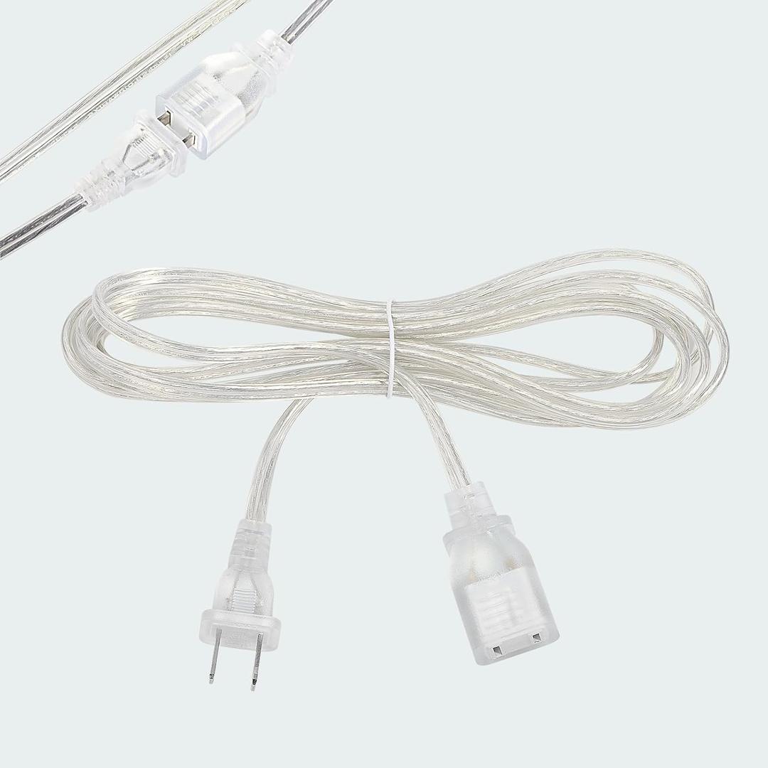 1 Pack Clear Extension Cord, 10 Feet Male to Female Extension Cords, Clear Extension Cord Indoor Thin with UL-Certified, Thin Extension Cords, 2 Prong Indoor Cord Extension, 2 x 18AWG 7A/125V