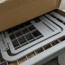 Amazon Basics 8-Panel Octagonal Plastic Pet Pen Fence Enclosure With Gate, 28 inches, Grey