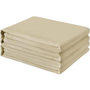FreshCulture Queen Flat Sheets Only 2 Pack - Hotel Quality Flat Bed Sheets - Brushed Microfiber - Ultra Soft & Breathable - Wrinkle-Free - Easy Care - Flat Sheets Only Queen Size (Beige)