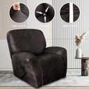 ANARACHON Leather Look Oversize Recliner Chair Covers, Thick 4 Pieces Recliner Covers for Recliner Chair, Leather Cover for Recliner Slipcovers for Pets Kids(X-Large, Black Coffee)