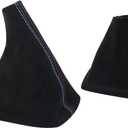 Priprilod Black Faux Suede Shift & E Brake Boots Black Compatible with BMW 3 Series E36 1991-1998 Compatible with E46 1999 2000 2001 2002 2003 2004 2005