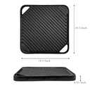 Cast Iron Reversible Grill/Griddle, 10.5-Inch Double Handled Cast Iron Stovetop Grill/Griddle