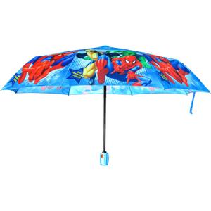 Cartoon Pongee Fabric Auto Open/Close Umbrella Windproof UV Protection Compact for Easy Carrying Non Slip Handle (Blue SH)