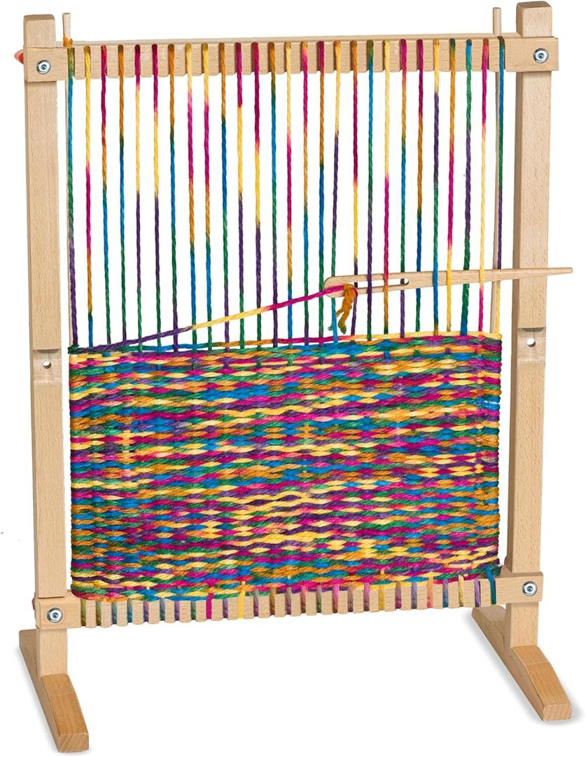Melissa & Doug Wooden Multi-Craft Weaving Loom: Extra-Large Frame (22.75 x 16.5 inches), One Size