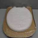 Mayfair Padded Toilet Seat, Cushioned Soft Vinyl over Wood Core Seat, Secure Hinges, Easy Clean, Made in USA, Round, Biscuit