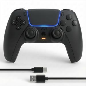 WanFirst Wireless Controller Compatible with PS5/PS5 Slim/PS5 Pro with1500mAh Battery, Dual Vibration, 3.5mm Audio Jack, 6-Axis Motion, Speaker (Black)