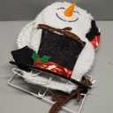 Lulu Home 2-Pack Lighted Christmas Snowman Decorations, 3.1+2.5FT Outdoor Snowmen with 70 LEDs White Lights, 2D Plug-in Snowman Holiday Yard Decor with Scarves for Lawn Garden Party