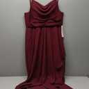 Women's Chiffon Bridesmaid Dresses Long with Slit A Line Formal Dress with Pockets VS085B (16, Burgundy)