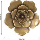 8 Inch Large Metal Flower Wall Art Multiple Layer Home Decor for Outdoor Home Garden Porch Patio Set of 3 (Gold))