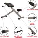 Sunny Health & Fitness Foldable Hyperextension Roman Chair w/Back Extension, Home Gym Sit Up Bench for Glute & Ab Workouts, Optional Adjustment Incline & Multi-Function Heavy-Duty Exercise Equipment