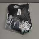 HOHOTIME Burlap Christmas Tree Skirt, 30 Inch Black Tree Skirt with White Snowflakes and Merry Christmas Words, for Xmas Holiday Home Decoration