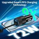 [Apple MFi Certified] iPhone 17 Charger Fast Car Charging, BAOYUANDA 72W PD Power Rapid Car Charger Built-in 6FT Coiled Type-C Cable Quick Car Charge for iPhone 17/Air/16/15 Pro Max,iPad Pro/Air/Mini