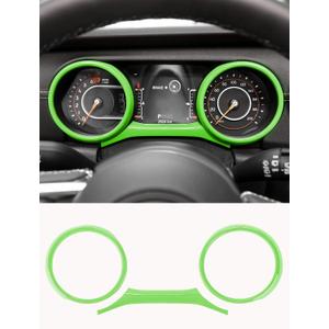 Savadicar Green Interior Accessories - Instrument Panel Trim Set for 2018-2023 Jeep Wrangler JL JLU 4XE & Gladiator JT - Solid Color Interior Decor Upgrade Option, 3-Piece
